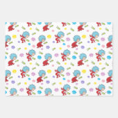 ホッピーなカエルのアイテムのパターン ラッピングペーパーシート (正面2)