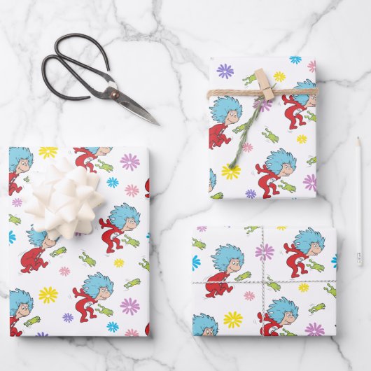 ホッピーなカエルのアイテムのパターン ラッピングペーパーシート (正面)