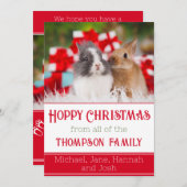 ホッピーなクリスマス カスタム ウサギの写真 シーズンカード (正面/裏面)