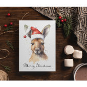 ホッピーなホリデー、クリスマスカンガルーのカスタム シーズンカード