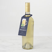 ホッピーなホリデー パーソナライズビールボトルハンギング ボトルネックタグ (アングル)