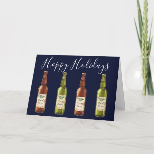 ホッピーなホリデー ビールボトル ホリデー フォトカード シーズンカード (正面)