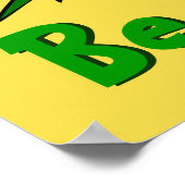 ホッピーにかわいいグリーンカエルwハート ポスター (角)