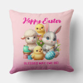 ホッピーのイースターキュートなバニー絵を描チックラムズ卵 クッション (裏面)