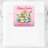 ホッピーのイースターキュートなバニー絵を描チックラムズ卵 スクエアシール (バッグ)