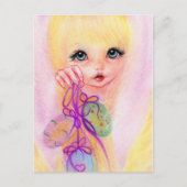 ホッピーのイースターバニーの女の子の葉書 シーズンポストカード (正面)