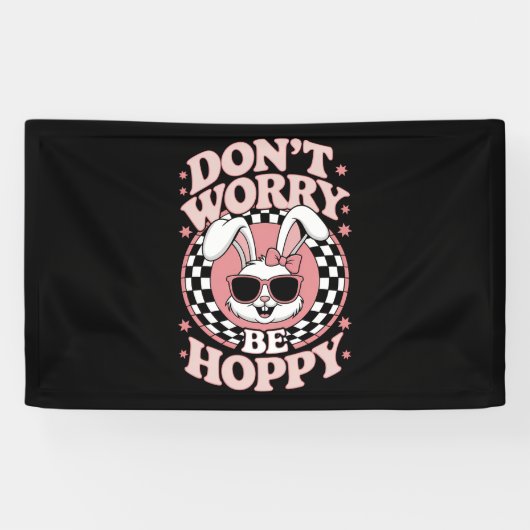 ホッピーのイースターバニーウサギを心配しない 横断幕 (横)