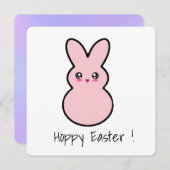 ホッピーのイースターピンクかわいいバニーカード シーズンカード (正面/裏面)