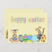 ホッピーのイースターボーイとガールバンニ絵を描ーズエッグ シーズンカード (正面/裏面)
