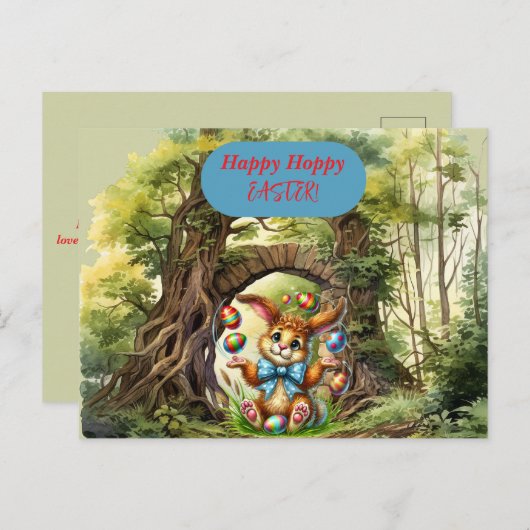 ホッピーのイースターラビットエッグ ポストカード (正面/裏面)