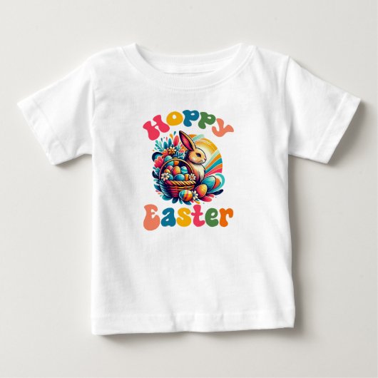 ホッピーのイースター、かわいいイースターの卵 ベビーTシャツ (正面)