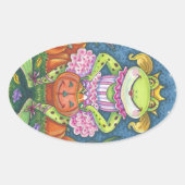 ホッピーのハロウィーンカエルのステッカーシート楕円 楕円形シール (正面)