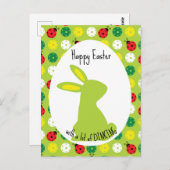 🐰ホッピーのピクレボールイースター、かわいい緑 ポストカード (正面/裏面)