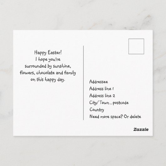 🐰ホッピーのピクレボールイースター、かわいい緑 ポストカード (裏面)