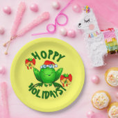 ホッピーの休日の漫画クリスマスカエル弓ベル ペーパープレート (パーティー)