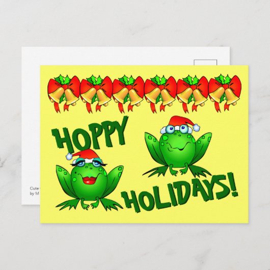 ホッピーの休日マンガクリスマスカエル弓ベル ポストカード (正面/裏面)