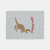 ホッピーの休日！クリスマスカンガルー フリースブランケット (正面(横))