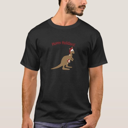 ホッピーの休日！クリスマスカンガルー Tシャツ (正面)