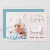 ホッピーイースターバニーフローラフォトホリデーカード シーズンカード (正面/裏面)