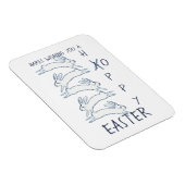 ホッピーイースターブルーウサギシンプルスケッチカワイト マグネット (右側)