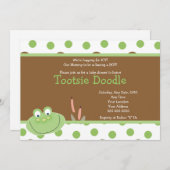ホッピーカエルフロギーベビーシャワー招待状 招待状 (正面/裏面)