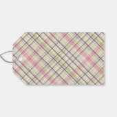 ホッピーハッピーイースターバニーストライプズおよび格子柄 ギフトタグ (裏面横)