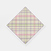 ホッピーハッピーイースターバニーストライプズおよび格子柄 スタンダードランチョンナプキン (角)