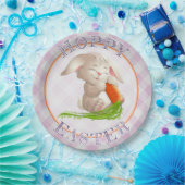 ホッピーハッピーイースターバニーピンクジンガムパターン ペーパープレート (パーティー)