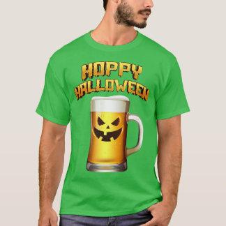 ホッピーハロウィーンカボチャ顔ビールドリンカーズ Tシャツ