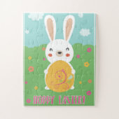 ホッピー復活祭の単語パン漫画のバニー復活祭の卵 ジグソーパズル (縦)