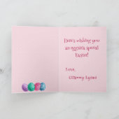 ホッピー復活祭の水の色バニーパーソナライズされた カード (内部)