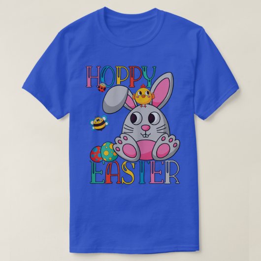 ホッピー復活祭バニー女性ガールズビーウサギ Tシャツ (デザイン正面)