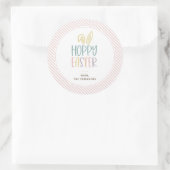 ホッピー復活祭バニー耳クラシック丸ステッカー ラウンドシール (バッグ)