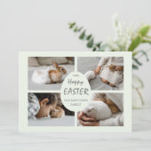 ホッピー数々のイースター写真カード。パステルグリーン。 シーズンカード (スタンド正面)