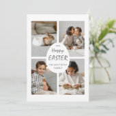 ホッピー数々のイースター写真カード。白い卵と背中。 シーズンカード (スタンド正面)