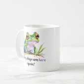 ホッピー日の水色カエル。 コーヒーマグカップ (正面左)