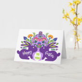 ホッピー民俗復活祭あなたにカスタム文字はがき カード (黄色い花)