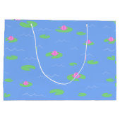 ホッピー誕生日かわいいカエルおもしろい文字抱き枕 ラージペーパーバッグ (裏面)