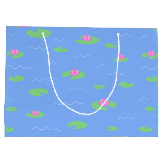 ホッピー誕生日かわいいカエルおもしろい文字抱き枕 ラージペーパーバッグ (裏面)