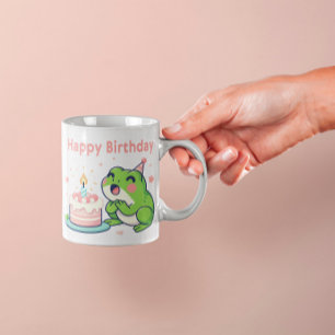 ホッピー誕生日の願い:愛らしいカエルのマグカップ コーヒーマグカップ