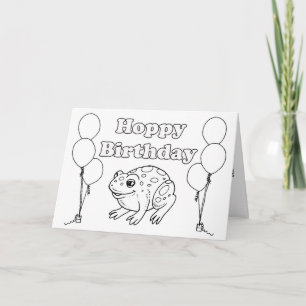 ホッピー誕生日フロッグカラーリングブックカード カード