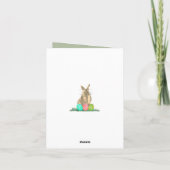 ホッピー・イースターかわいいバニーと卵のフローラ カード (裏面)