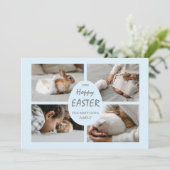 ホッピー・イースターの写真カード。ライトブルー背景。 シーズンカード (スタンド正面)