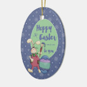 ホッピー・イースター・バニー絵画・アーティスカスタムトの卵の年 セラミックオーナメント (左)