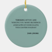 「ホッピー・イースター：愛と笑いの日」 セラミックオーナメント (裏面)