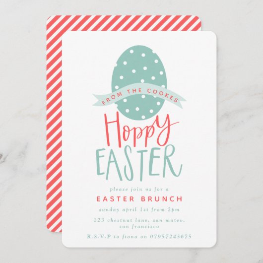 ホッピー・イースター 招待状 (正面/裏面)