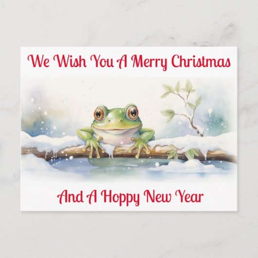 ホッピー・カエルの新年の願い シーズンポストカード (正面)