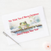 ホッピー・カエルの新年の願い 長方形シール (封筒)