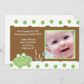 ホッピー・カエルベビー写真誕生のお知らせ 案内状 (正面/裏面)