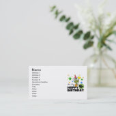 ホッピー・カエル4th誕生日Tシャツとギフト 名刺 (スタンド正面)